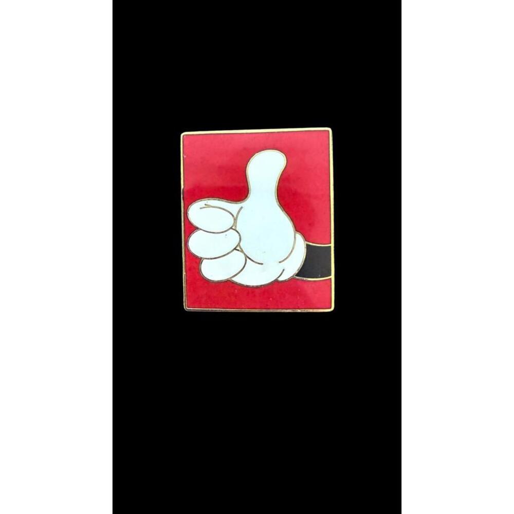 Disney Mickey Mouse Thumbs Up Red Square Pin Classic Icon